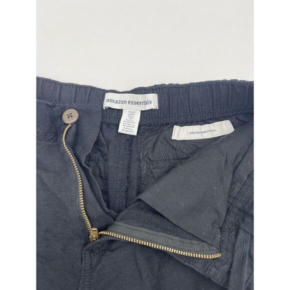 Linen Blend Pants For Women Casual Wear Elastic Waist Band & String Pockets Sz S - Picture 2 of 8